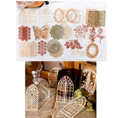 Vintage Flowers Butterfly Cutout Lace Scrapbook Paper Bullet Journaling Supplies