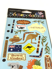 Stickopotamus Binder Stickers Australia Travel Vaca Kangaroo Down Under Flag NEW