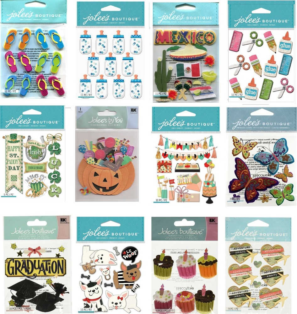 87 Jolee’s Boutique Scrapbook 3D Stickers VARIETY U-CHOOSE dimensional stickers