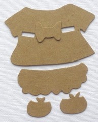 (3) *GiRL OUTFIT* Baby Top Booties: Clothes Bare Unfinished Chipboard Die Cuts