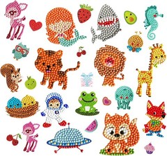 Vibrant 80 Pcs Diamond Stickers for Kids Fun Art Craft Kit for All Seasons