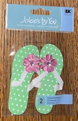 RARE Jolees Flip Flops🩴Thongs 3D Beach Summer Vacation Ocean Scrapbook Stickers