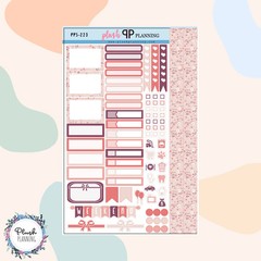 Soft Pink Floral Pattern Planner Stickers Sampler, Winter Pattern, Christmas