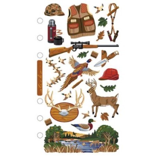 Sticko Classic Hunting Theme Stickers 25-Piece Design Pack NIP