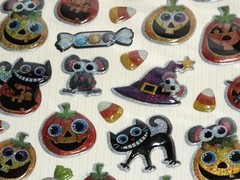 Halloween Stickers Puffy Stickers Ghosts Black Cats Pumpkins Candy Corn E53