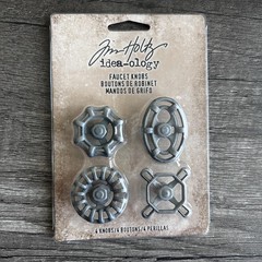 Tim Holtz Idea-ology Lot Label Tape Faucet Knobs Odds Ends Assemblage Chain New