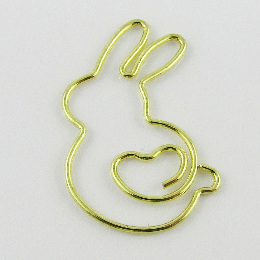 6pcs Gold Rabbit Easter Bunny Paper Clip Photo Clip 31x24mm Journal Scrapbook