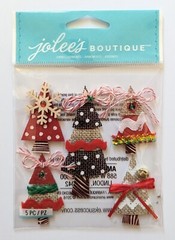 Jolee’s Christmas Holiday Burlap Trees Scrapbooking Stickers
