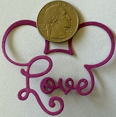 I LOVE MICKEY Die-Cut Set(4pc) Disney•Cartoon•Mouse•Head •Valentine•Card Making•