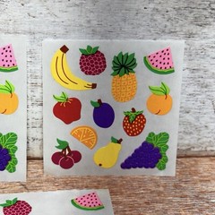 Lot of 3 VTG Sandylion Stickers Pods Assorted COLORFUL FRUITS 35 Counts New