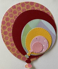 STITCHED BALLOON ASST. Die-Cut Set(6pc)Birthday Party •Solid & Patterned Papers•