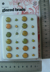 TWO SCOOPS Basic Grey EPOXY BRADS x 24 Items 12 x 12mm & 12 x 5mm Round Pri17br