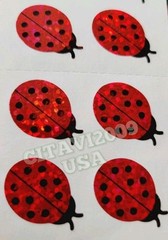 HAMBLY STUDIOS STICKERS PRISMATIC GLITTER BUGS – BEETLE RED LADYBUG VINTAGE RARE