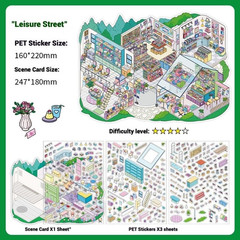 2 Set Large DIY Miniature Landscape Sticker Set 9.7 X 7 Inch, over 500 Pieces