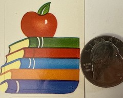 BOOK COLLECTION Stickers(9pc) Reading•School•Teacher Rewards •Apple•Card Making•