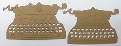 {3} ViNTAGE TYPEWRiTER – Bare Unfinished Chipboard Die Cuts – 5 1/4″ x 3 3/8″