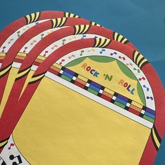Vintage 80s Jukebox Rock ‘N Roll Stationery Notepaper Music Box Lot Of 4 Sheets