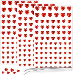 264Pcs Pink Heart Gem Stickers – Small Self Adhesive Acrylic Jewels (5/7/10Mm)