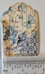Set of 10 Blue Vivid Printed Paper Tags for Gifts, Junk Journals, Cards