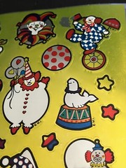 Vintage Mark 1 Large Mylar Chrome Sticker Sheet CLOWNS – Morgan 1983 – Rare!