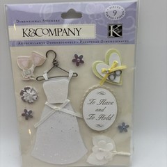 Dimensional Wedding & Love Theme Scrapbooking Stickers – Lot Of 4
