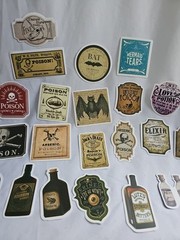 Lot 20+ Halloween Potion Bottle Label Stickers Journal Collage Apothecary
