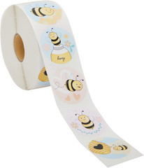 1000 Pieces Bumble Bee Stickers for Kids, Classroom Reward, DIY Crafts, Round