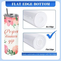 Joyclub 25 Pack Sublimation Tumblers 20 oz Sublimation Blanks Skinny Straight…