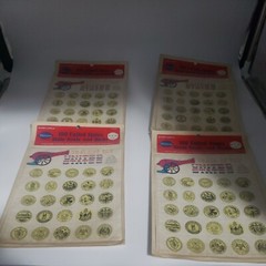 4 -Vintage Whitman 100 United States State Seals and Birds Stamp Labels.