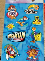 Vintage 1999 Lot Sandylion Stickers Digimon Digital Monsters 2 sheets 4 strips