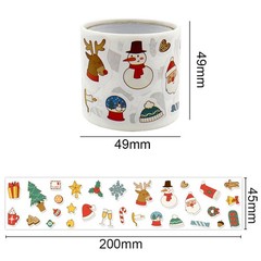 2 Rolls Cute Merry Christmas Cartoon Label Gift Box Series Stickers Decorations