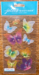 RARE Jolees Velum Butterflies Butterfly Colorful Glittery 3D Scrapbook Stickers