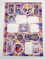 Lisa Frank Stickers 12 Bright Colorful Animals Cat Pig Alien Penguin & More