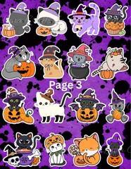 Halloween Animal Sticker Set – 64 Piece