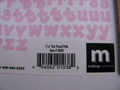Making Memories DOT PASTEL PINK Letters & Number Stickers 7/16″ b