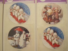 5 x 2 Sticker Sheets PUNCH STUDIO Victorian Christmas Winter Play 40 Pcs 1.5″ D