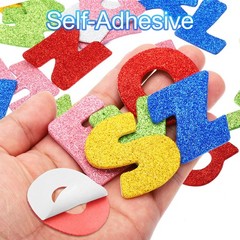 Foam Stickers,2Pack A-Z EVA Adhesive Glitters Foam Shape Sticker,Letter