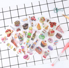 6Pcs Sweet Dessert Washi Food Cake Donuts Paper Scrapbooking Journal Sticker DIY