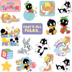 LOONEY TUNES CUTE AND CUDDLY VARIETY DIE CUT VINYL 50 CT STICKER PACK