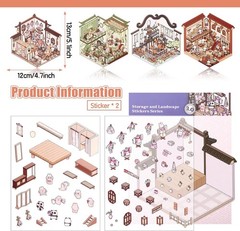 DIY 3D House Stickers for Adult & Kids, 4 Pcs Fun DIY Stickers Scene Make Your O