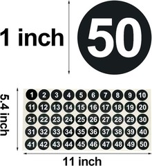 12 Sheets 1 to 200 Vinyl Number Stickers Consecutive Number Stickers 3 Sets