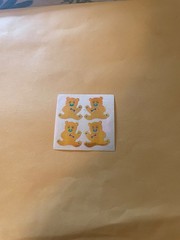 Vintage 1980s Great Seven Pearly Teddy Bear Stickers