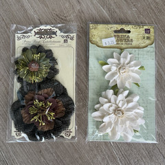 NEW – 25 Lot Prima Flowers Floral Embellishments Scrapbooking Cards Mixed Media