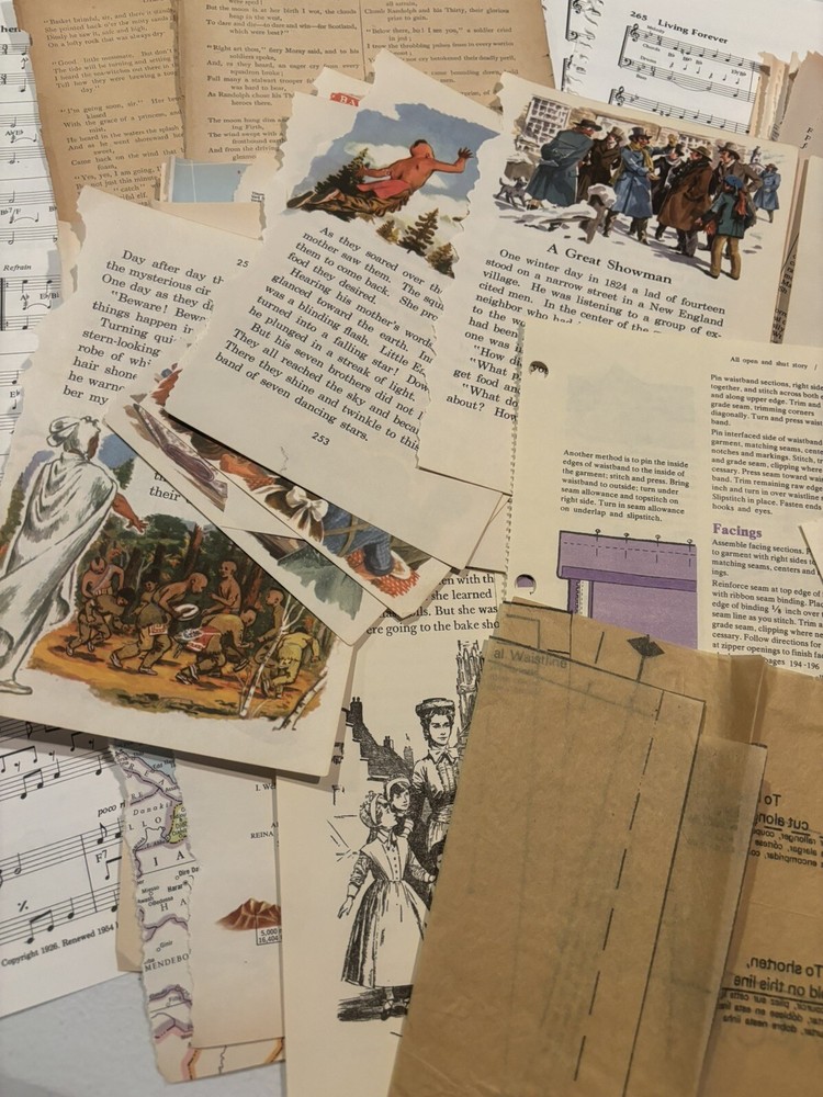 Vintage Ephemera Lot Junk Journal Paper Scrapbooking Crafting Book Pages 180+