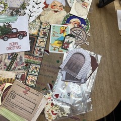 Huge Scrapbooking Lot Mostly Christmas Paper Stickers Transfers Borders Tags +++