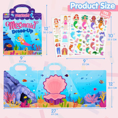 3 Sets Dress-Up Reusable Sticker Book for Toddlers, 3D Sticker Books for Kids 3