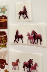 Mxd Horse Bull Wild West Cowboy Themed Puffy Stickers Western Town SALOON Lot