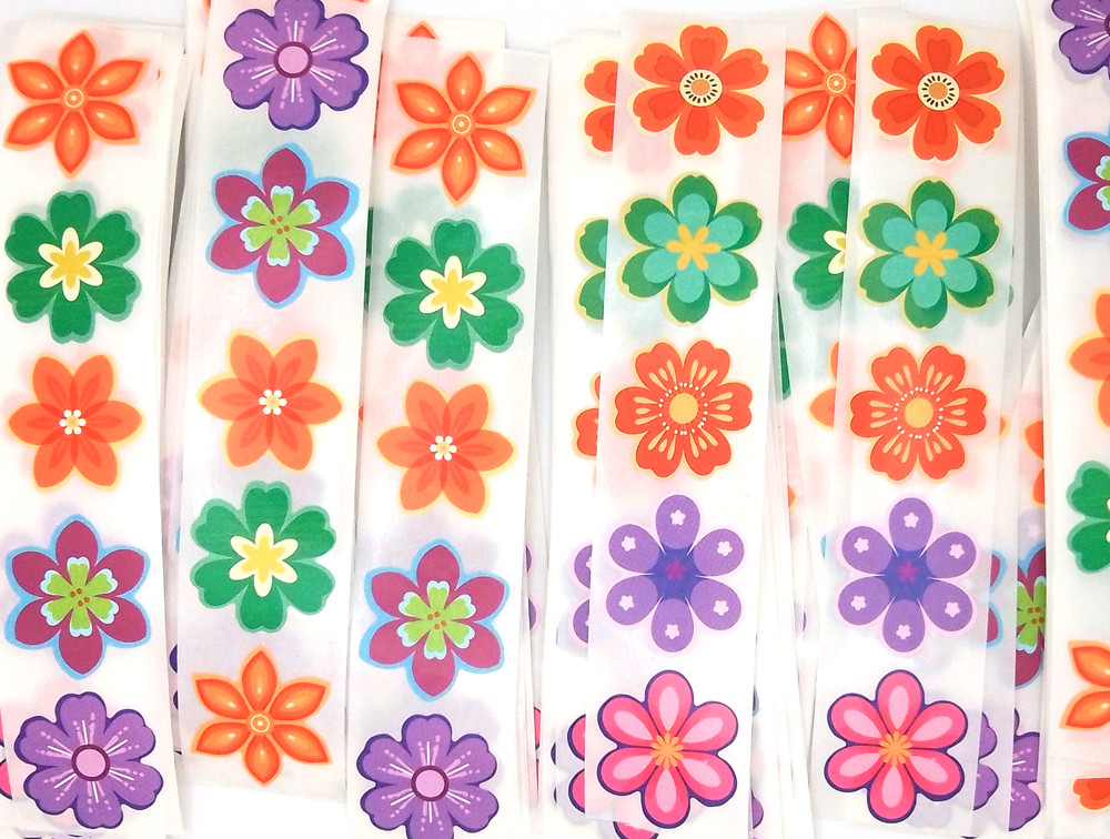 30 Colorful Retro Flower Stickers/Scrapbooking/Planners/Crafts/Journals/1 inch