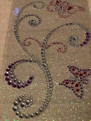 Recollections PINK PURPLE RED CLEAR CRYSTALS & BUTTERFLIES SWIRL STICKERS 3 PCS
