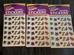 Le Trend Enterprises Sparkle Stickers Beaming Bugs 1999 NOS 3 Packages